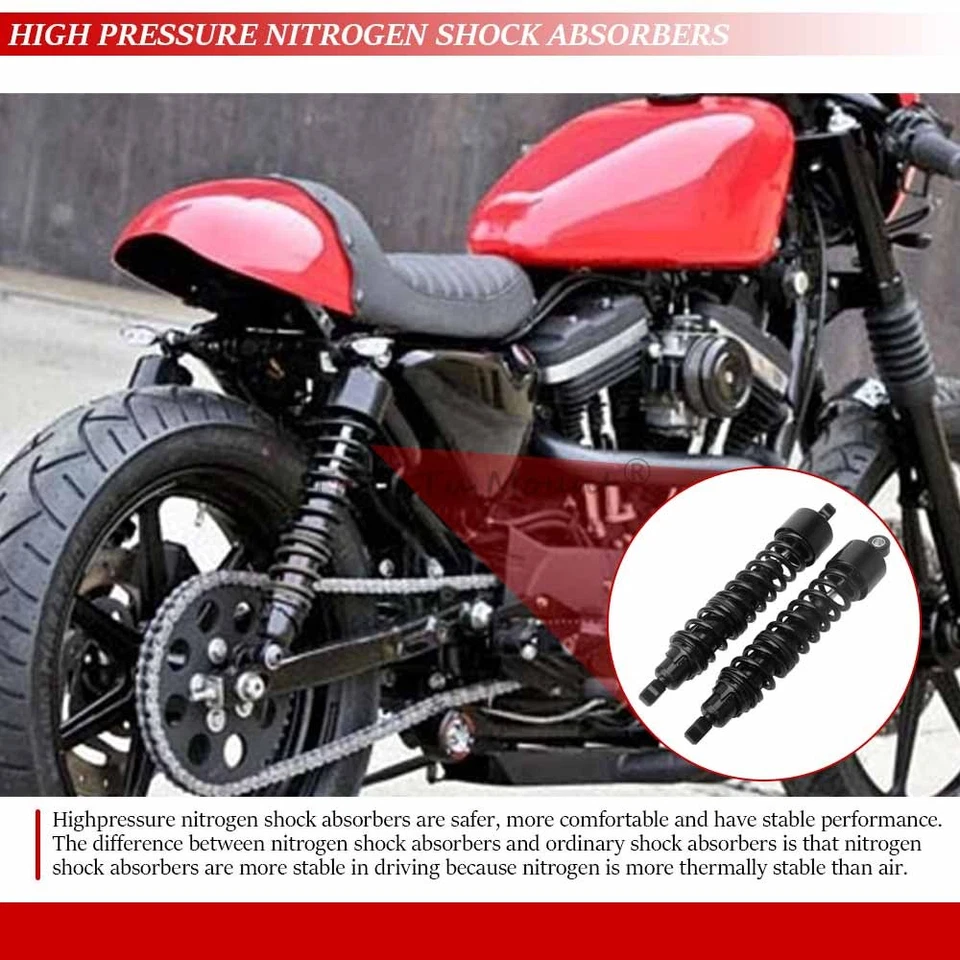 15" 380mm Rear Air Shock Absorber For Harley Sportster Custom XL883 1200 1996-03 - Image 2 of 4