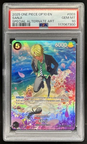 2025 One Piece Royal Blood OP10 Sanji Special Alternate Art #ST14-003 PSA 10