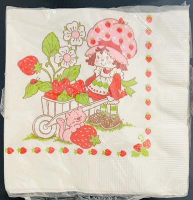 1980 Strawberry Shortcake Luncheon Napkins Party Maid American Greetings NOS