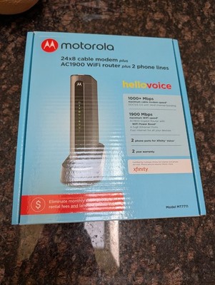 Motorola 24x8 Cable Modem Plus AC1900 WiFi Router with 2 Phone Lines for Xfinity