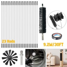 Schornsteinbesen Set Kaminbesen Rußbesen Kaminbürste Stange Reinigungsset 27 Stk