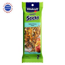 Vitakraft Crunch Sticks Hamster Treats 2 Pack Apple Honey Flavor Wholesome Chew