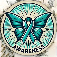 1pc Awareness Ribbon Butterfly Decoration - Turquoise & Teal Cancer,Lightweight