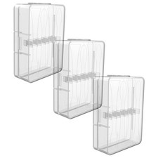 3Pcs Durable Transparent Electric Toothbrush Head Organizer Case for Travel Use