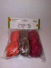 Floral Garden Natural Raffia Multicolor 3pcs