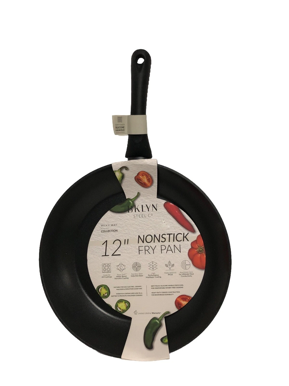 BKLYN Steel Co. Milky Way Collection Non-stick 12" Frying Pan Black NEW