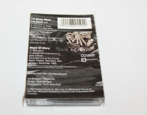 Bon Jovi I'll Sleep When I'm Dead Blaze Of Glory Cassette Tape Single Cassingle - Picture 2 of 6