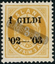 Iceland 1902 (AFA 24, MI 24B, SC 50) Overprint 3 aur - MH