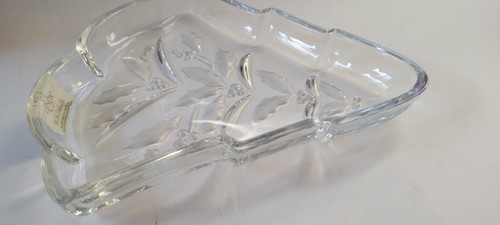 Lenox Crystal Candy Dish Holiday Christmas Tree Shaped Dish Plate Missing Spoon - Picture 4 of 8