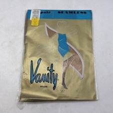 Vintage Vanity Seamless Nylons Stockings Nylon Tantone size 10 NOS