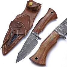 Hand Forged Damascus Skinner Knife &ndash; Tracking & Hunting Survival Gear