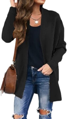 Spring Leopard Print Open Front Knit Cardigan Coat - Long Sleeves - Picture 116 of 148