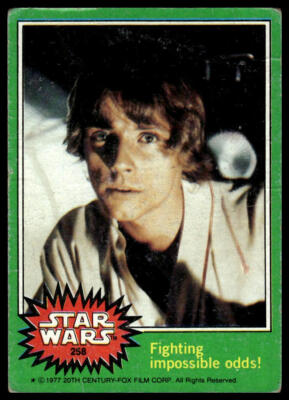 1977 Topps Star Wars #258 Fighting impossible odds! Luke Skywalker