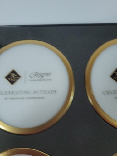 Regent Seven Seas Cruises 30 Year Anniversary Souvenir Stone Coaster Set & Box - Picture 7 of 11