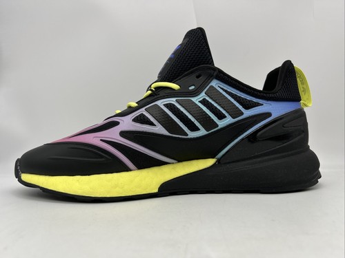 Adidas ZX 2K Boost 2.0 Men’s Running Shoes GY8283 Blk/Blue/Yellow/Pink Sz 9 - Picture 2 of 19