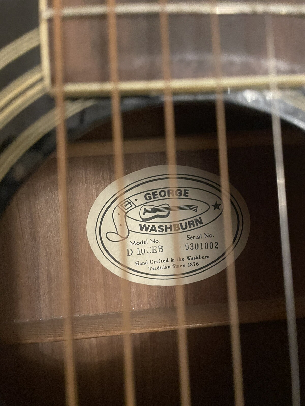 Washburn Electro Acoustic Guitar D10 CE B black eBay