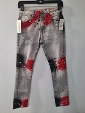 NWT Evolution I Design Women's Slim Stretch Multicolor Paint Design Jeans, 16