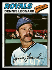 Dennis Leonard 1977 Topps #75 Kansas City Royals Poor
