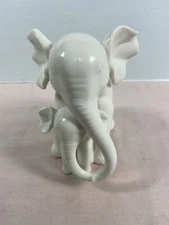 Festcool Porcelain Elephant Mother and Baby Elephant Statue/Figurine Whitewar...