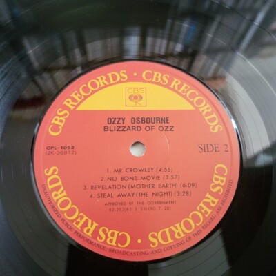VG] Ozzy Osbourne - Blizzard Of Ozz (1982 Korea 1st LP Vinyl) | eBay