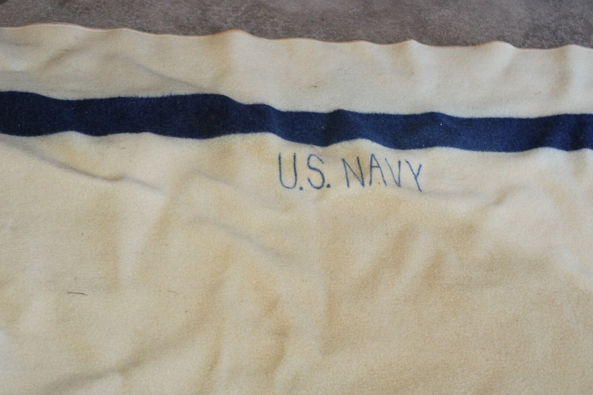 US navy ブランケット　ヴィンテージ　オリジナル　1940s 1940s】アメリカ海軍 ウール ブランケット 《U.S. Navy USN 実物