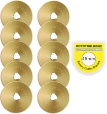 Titanium Coated Rotary Cutter Blades 45Mm 10 Pack Replament Blades Quilting...