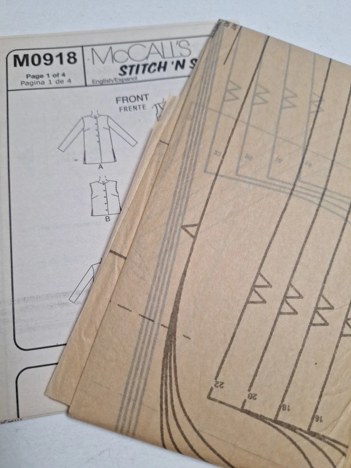 Jacket Vest Tank Pants 16 - 22 McCalls M0918 Stitch N Save Sewing Pattern 918 UC - Image 4 of 4