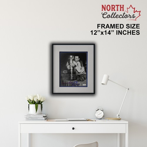 Maurice Richard signed photo framed autographs Canadiens Stanley Cup display JSA - Picture 3 of 5