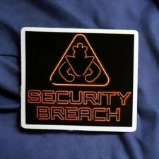 FNAF Five Nights at Freddys Security Breach Neon Sign Square Glossy Sticker
