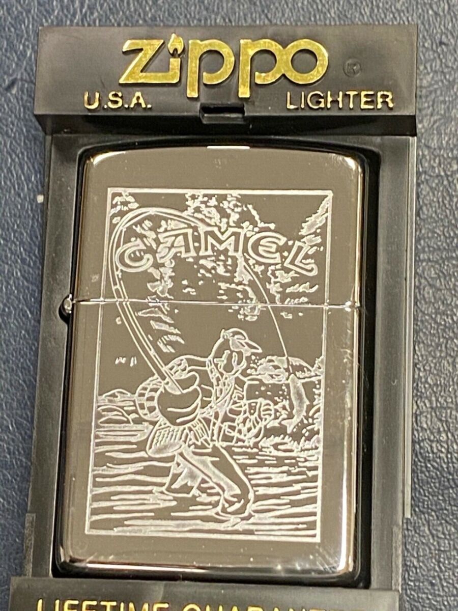 Camel Joe Zippo Lighters in Etched Metal NEW Fishing Smokin Racing