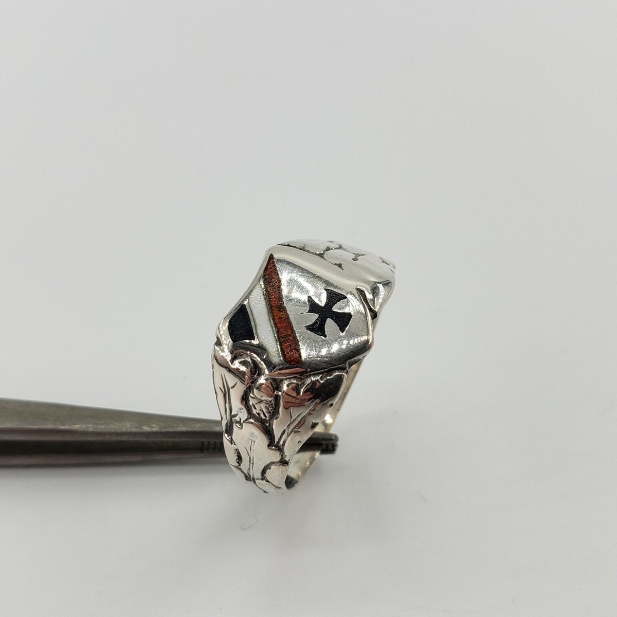 German Empire WWI 800 Silver Ring Iron Cross Germany World