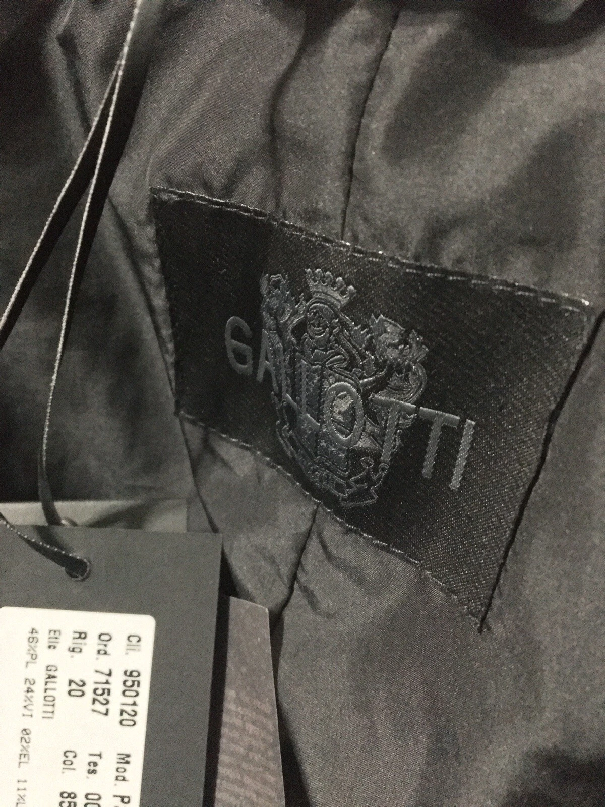 NWT Men's GALLOTTI Lightweight Lined Rain Jacket, 52 IT, 42 US, Black image 7