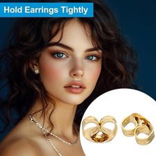 6 Pcs Earring Backs, 14K Gold Locking Earring Backs Metal Earring Stopper
