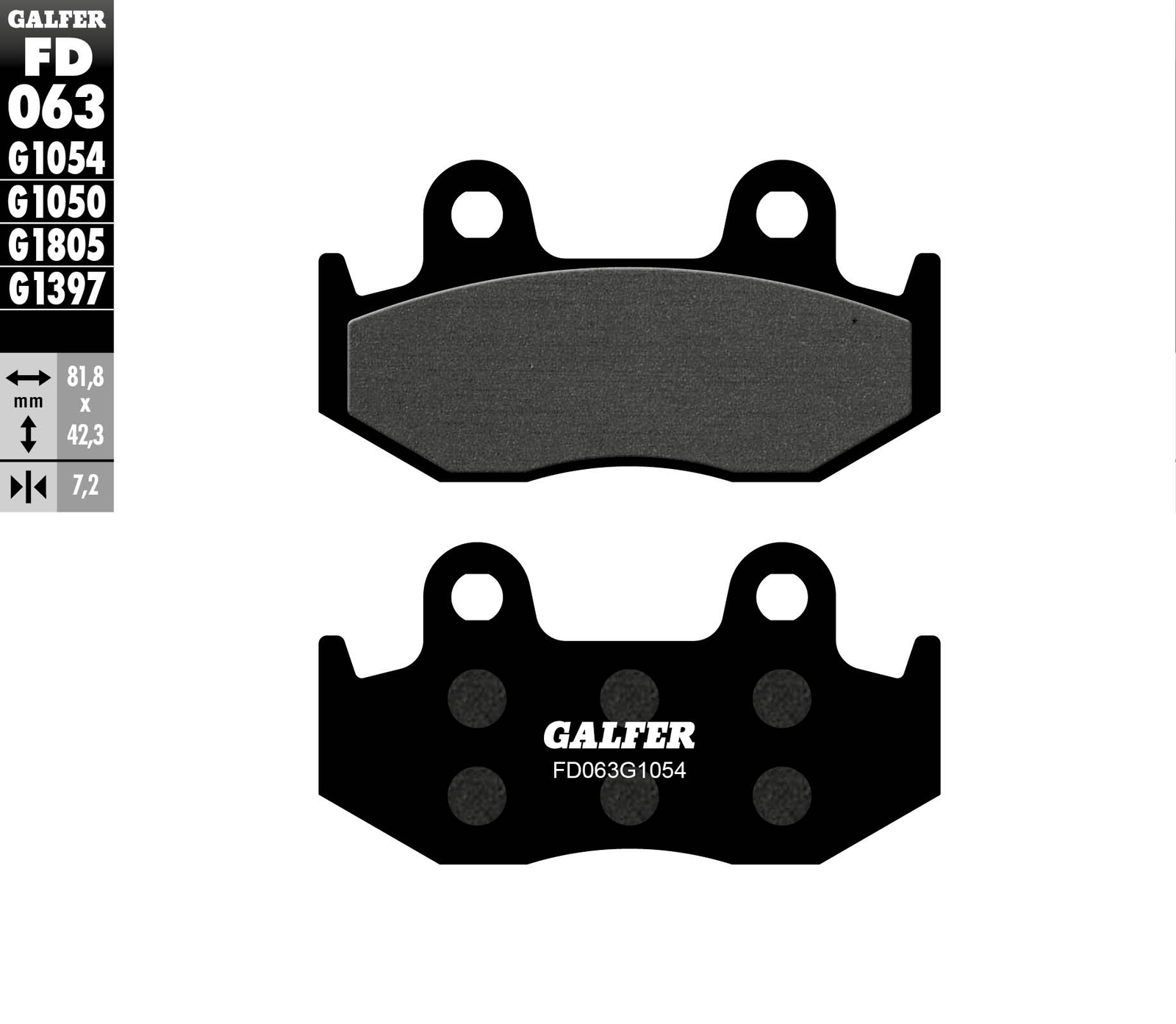 Plaquettes de frein semi-métalliques KH092 KH323 épaisseur 7.2 mm pour moto et scooter