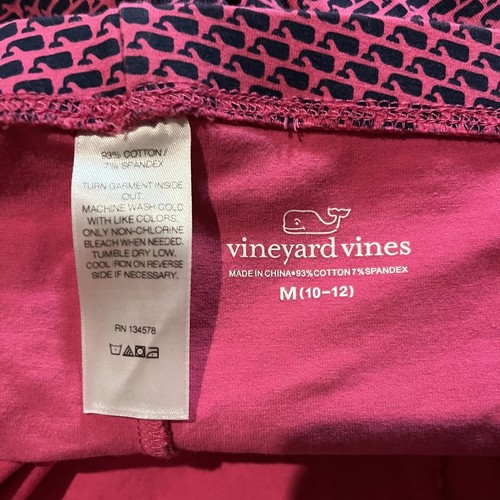Vineyard Vines Whale Stretch Leggings Girls Size M Blue Pink Pants - Picture 6 of 6