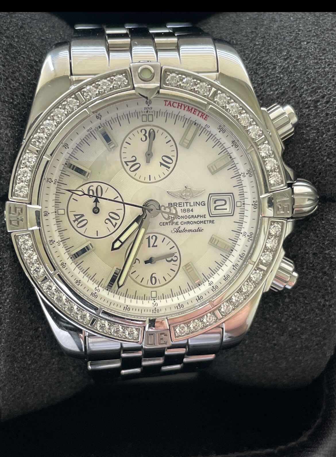 Breitling Chronomat Evolution Diamonds Silver Dia… - image 2