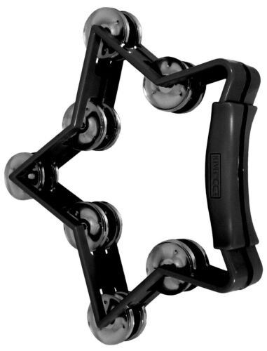 STAR SHAPE TAMBOURINE, BLACK by ATLAS! Heavy duty ABS. Tough, headless model - Picture 1 of 1