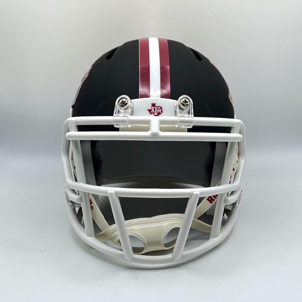 Texas A&M Aggies CUSTOM Matte Black - State Logo Mini Football Helmet ...
