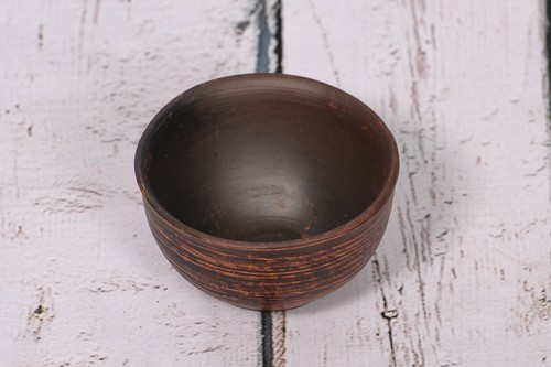Handmade Clay Drinking Bowl Bowl Tea Ceremony Rustic Soup Tureen Ceramic Dish - Picture 2 of 5