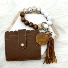 Wristlet Card Wallet Bracelet With Mama keychain