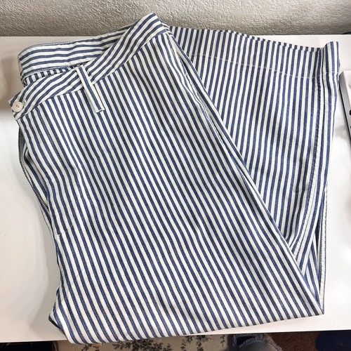 NWT Madewell Emmett Wide-Leg Crop Pants in Herringbone Railroad Stripe Size 36P - Picture 4 of 11