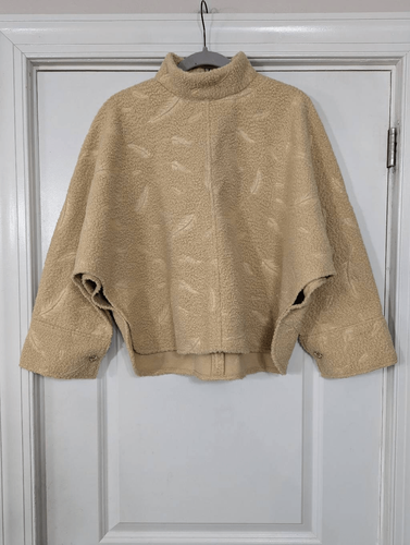 Zara Cape Poncho Jacket women's size XS cream boucle textured oversized - Picture 1 of 7