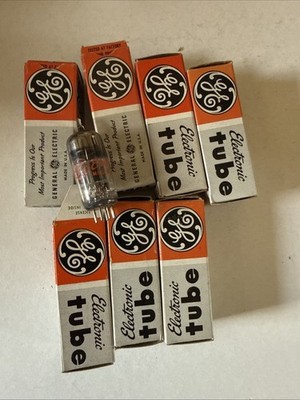Lot Of 5: OEM VINTAGE ELECTRONIC TUBE GE 6J6A NOS Tu6