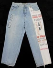 VINTAGE PACO JEANS MENS 40X33 WIDE LEG STREETWEAR EMBROIDERED FRONT 90'S Y2K