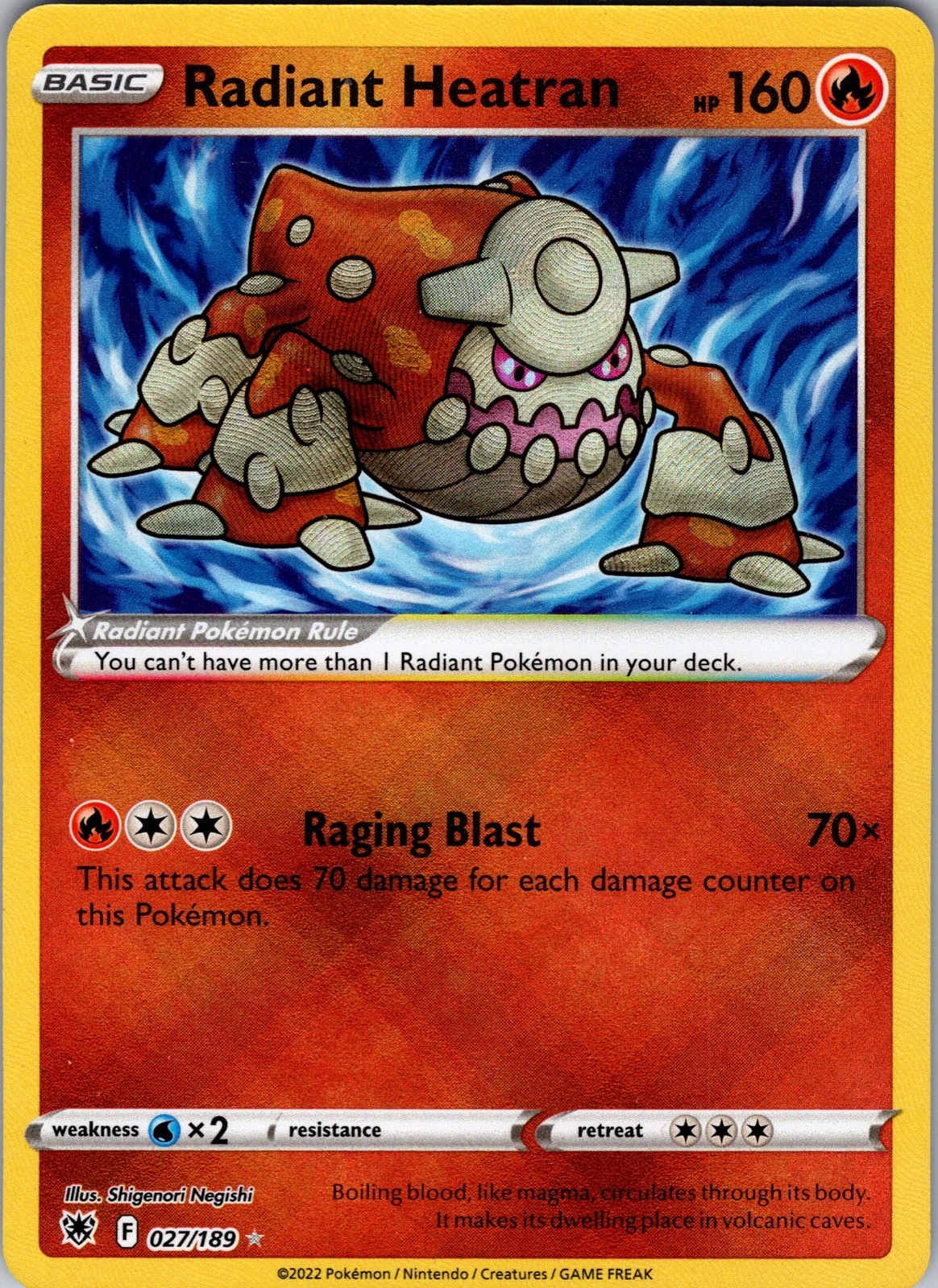 Radiant Heatran Radiant Rare SWSH10: Astral Radiance 027/189 NM - Pokemon TCG