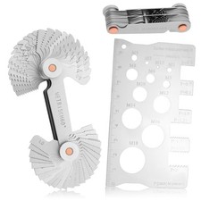 Gewindelehre Edelstahl Set f&uuml;r metrische und Zoll Gewinde &ndash; Pr&auml;zise Kontrolle