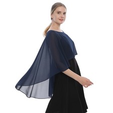 Capes for Womens Casual Chiffon shawl Cape Sheer Shawl and Wrap Wedding Cover Up