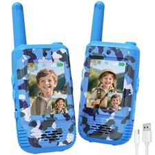 Video Walkie Talkies for with Voice Changer, 2 Pack Rechargeable Walkie Talki...