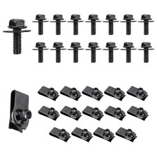 10 PCS Car Body Bolt  U-Nut Kit, Hex Screw U Nut Clip for Fender 30 PCS