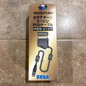 Sega Saturn Official OEM Authentic ARGB SCART Cable HSS-0109 CIB w/ BOX, Manual